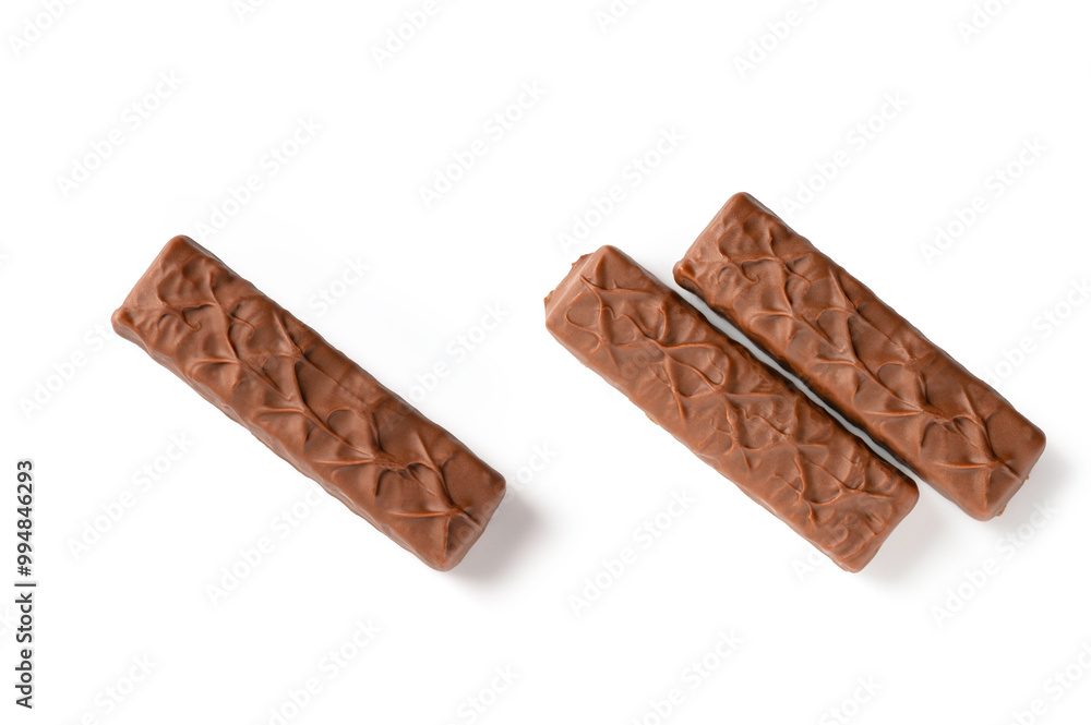 Chocolate bar with caramel isolated on white back ground. Top view
Chocolate bar with caramel isolated on white back ground. Top view