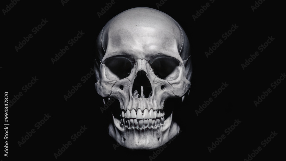 Spooky Halloween Skull Portrait with Copy-Space Spooky Halloween Skull Portrait with Copy-Space