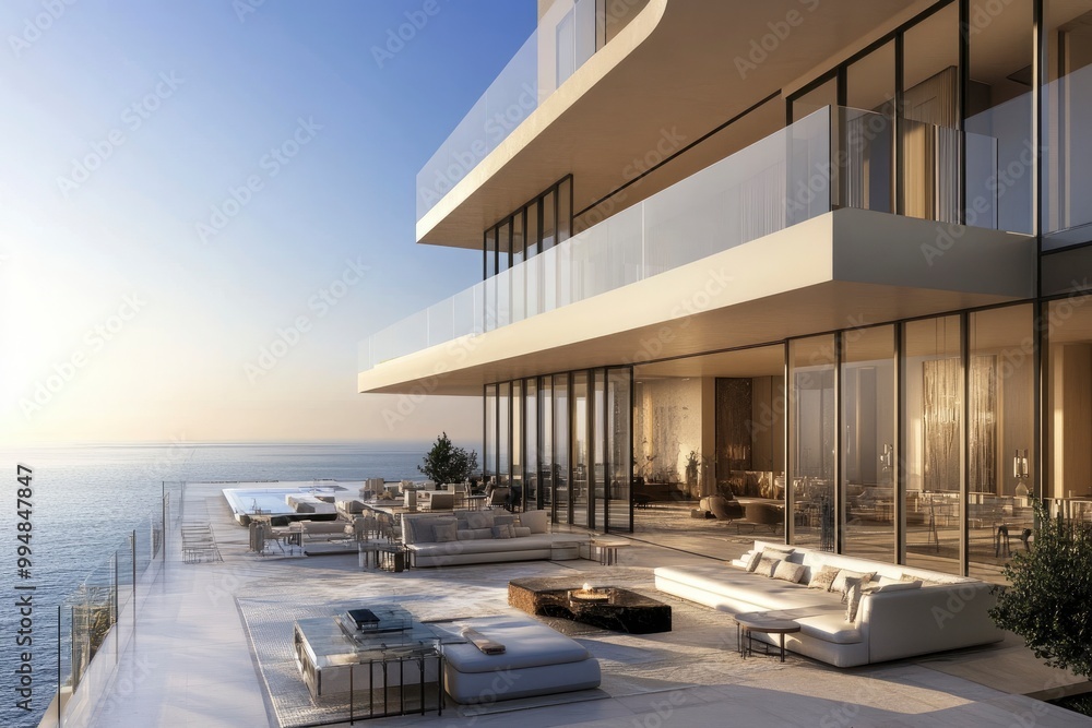 Fototapeta premium BVLGARI LIGHTHOUSE, Dubai, Luxury Apartments.generative ai