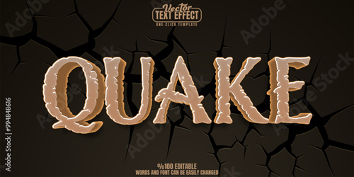 Quake editable text effect, customizable earthquake and tremor 3d font style