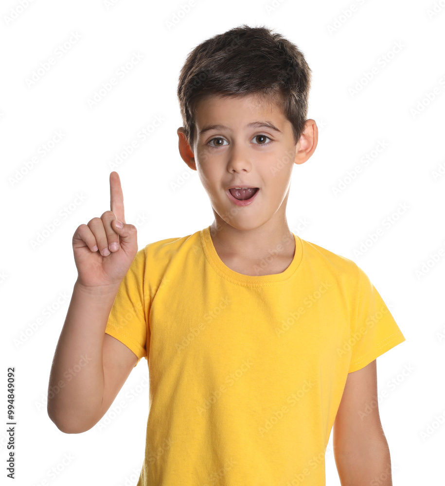Portrait of cute little boy on white background Portrait of cute little boy on white background
