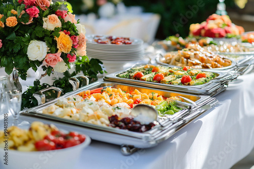 Buffet food catering food party on the table.