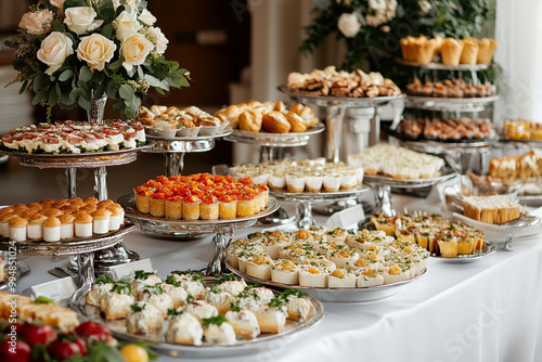 Buffet food catering food party on the table.