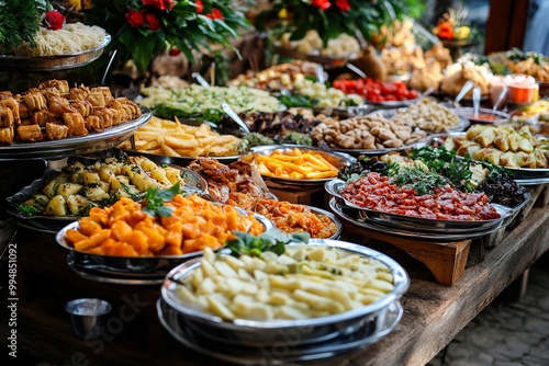 Buffet food catering food party on the table.
