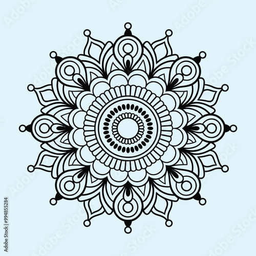 Simple minimal mehndi silhouette Vector, luxury mandala design