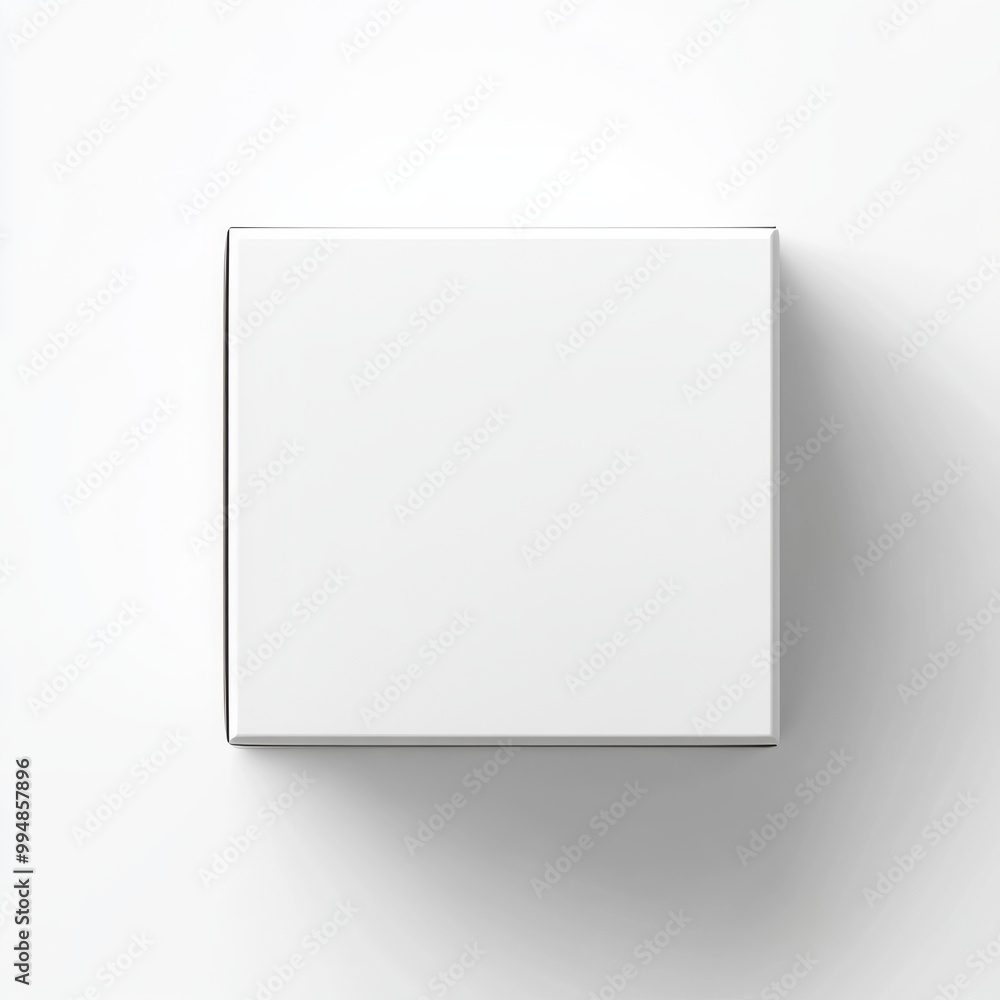 Detailed 3D Top View Box Template Mockup with Clean Lines on White Background Detailed 3D Top View Box Template Mockup with Clean Lines on White Background