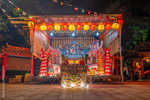 Taipei City, Taiwan - August 18, 2024: Every Hungry Ghost Festival, temples across Taiwan hold 