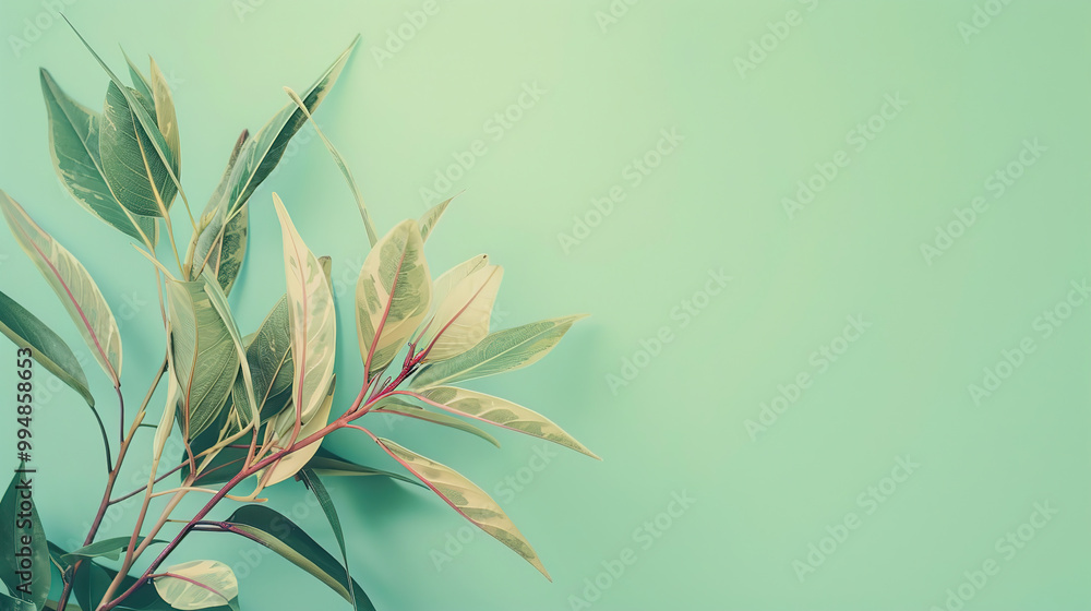Fototapeta premium leaves background. background with leaves. nature theme on pastel background