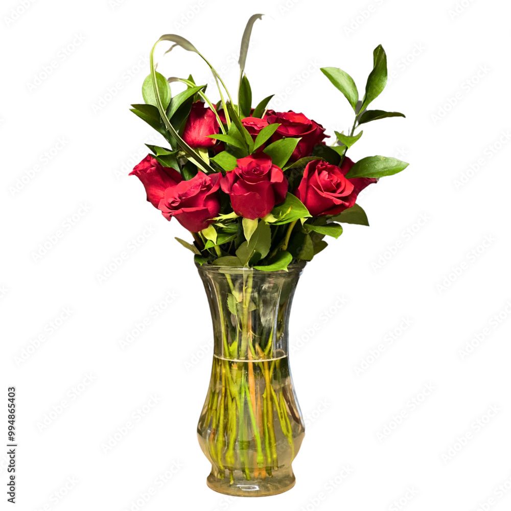 Red Roses and Green Foliage Graphic Red Roses and Green Foliage Graphic