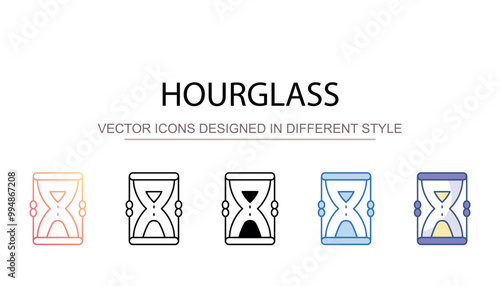 Hourglass icon design with white background stock illustration