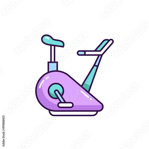 Stationary bike fitness exercise colored icon