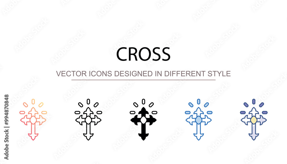 Cross icon design with white background stock illustration Cross icon design with white background stock illustration