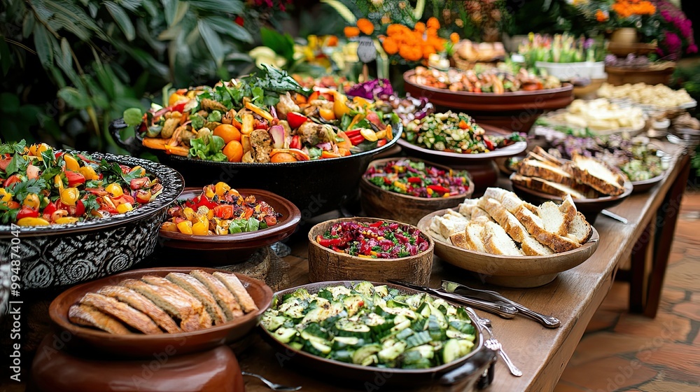 Vibrant Display of Fresh and Colorful Food Arrangements Vibrant Display of Fresh and Colorful Food Arrangements