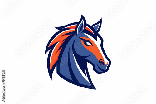 Dala Horse head mascot design vector