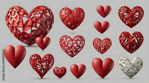 hearts png cut out set