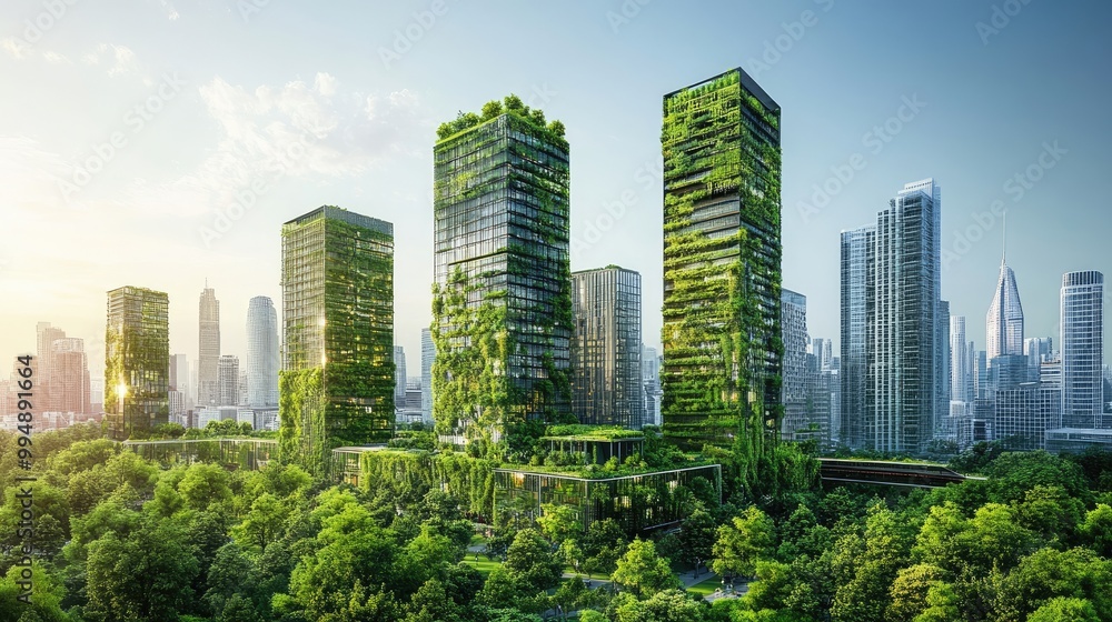 A skyline featuring green spaces and parks integrated within the urban environment, promoting sustainability. - A skyline featuring green spaces and parks integrated within the urban environment, promoting sustainability. -
