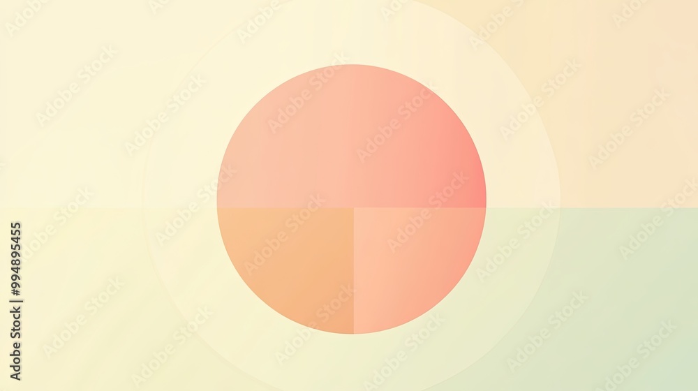 Abstract Geometric Design with a Circular Focal Point and Pastel Colors Abstract Geometric Design with a Circular Focal Point and Pastel Colors