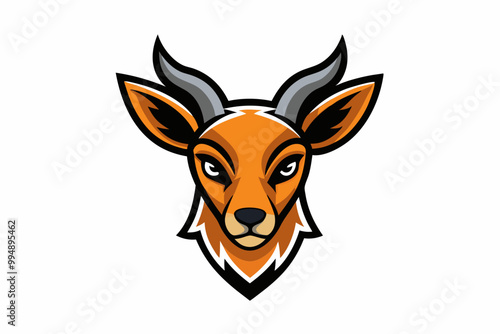 Doe head mascot logo design vector