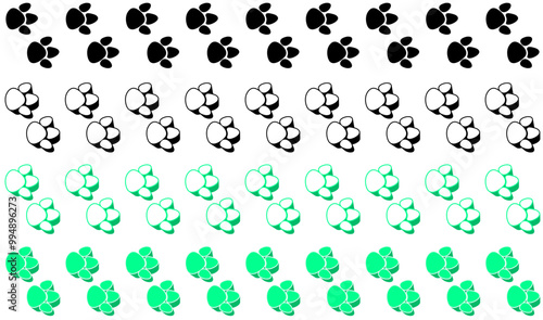 Set collections colourful stylish tapir Animal footprint icon. tapir paw print walking symbol vector illustration