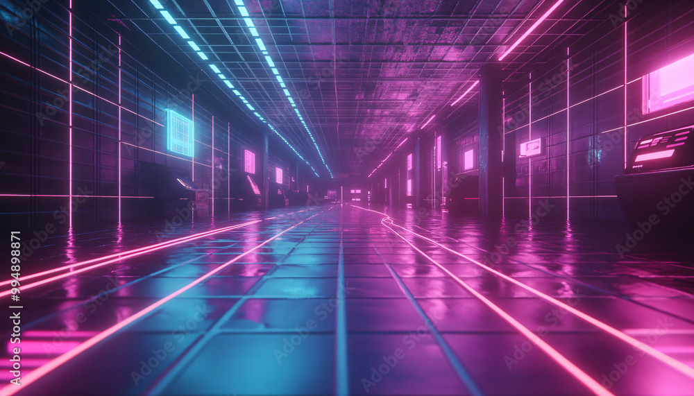 A retro-futuristic design with neon grids, VHS glitches, and pixelated elements, taking inspiration from 80s sci-fi movies and video games A retro-futuristic design with neon grids, VHS glitches, and pixelated elements, taking inspiration from 80s sci-fi movies and video games