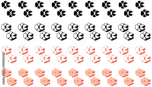 Set collections colourful stylish fox Animal footprint icon. fox paw print walking symbol vector illustration