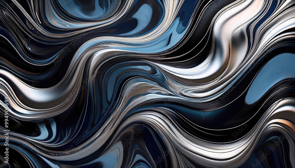 Abstract blue and silver waves Abstract blue and silver waves