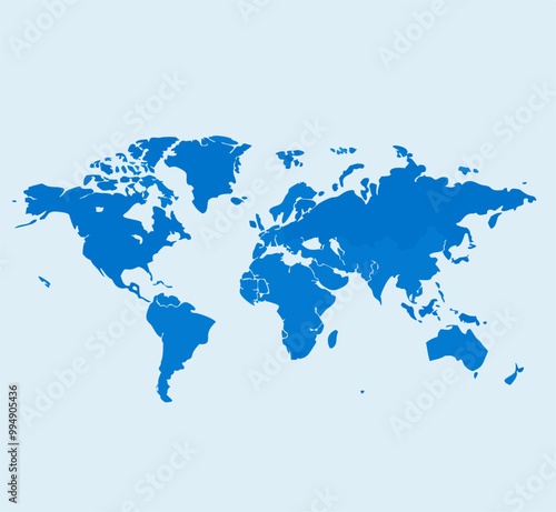 Modern blue World map vector illustration