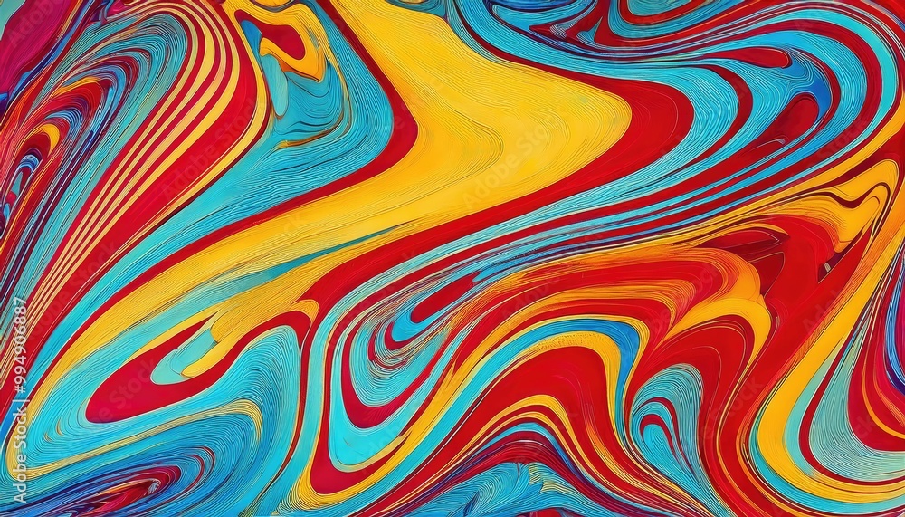 Abstract swirl art in red, yellow, and blue. Abstract swirl art in red, yellow, and blue.