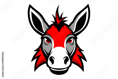 Donkey head mascot design vector