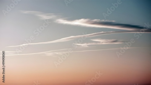 Peaceful morning sky with high cirrus clouds