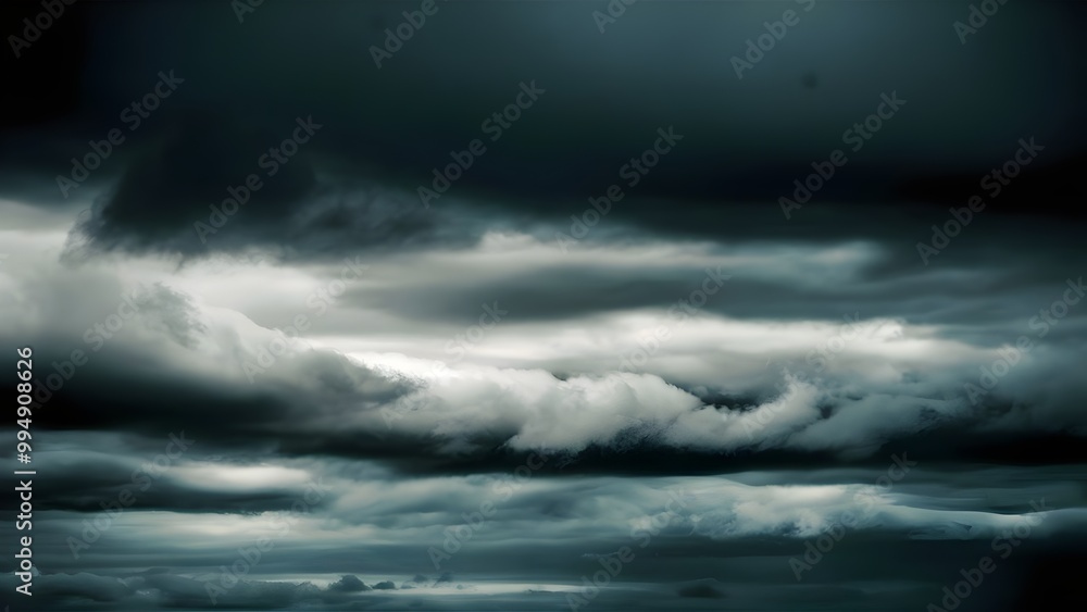 Obraz premium Overcast sky with low stratus clouds