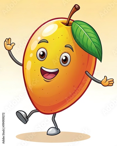 Cute and Funny Dancing Mango illustration