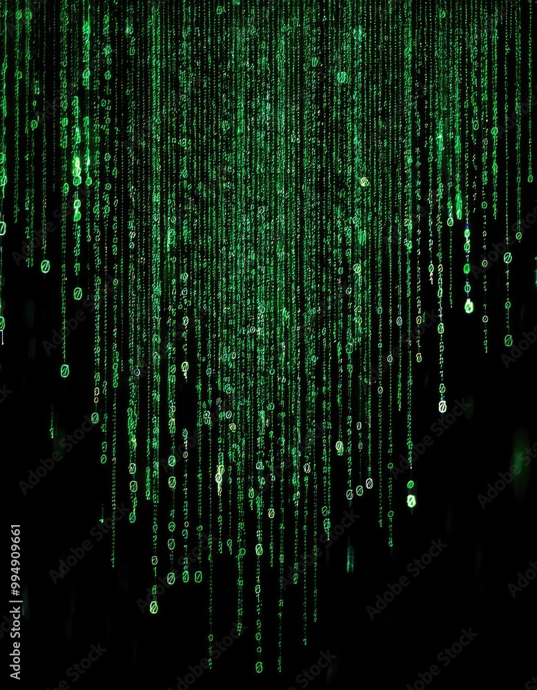 Green digital code on black Green digital code on black