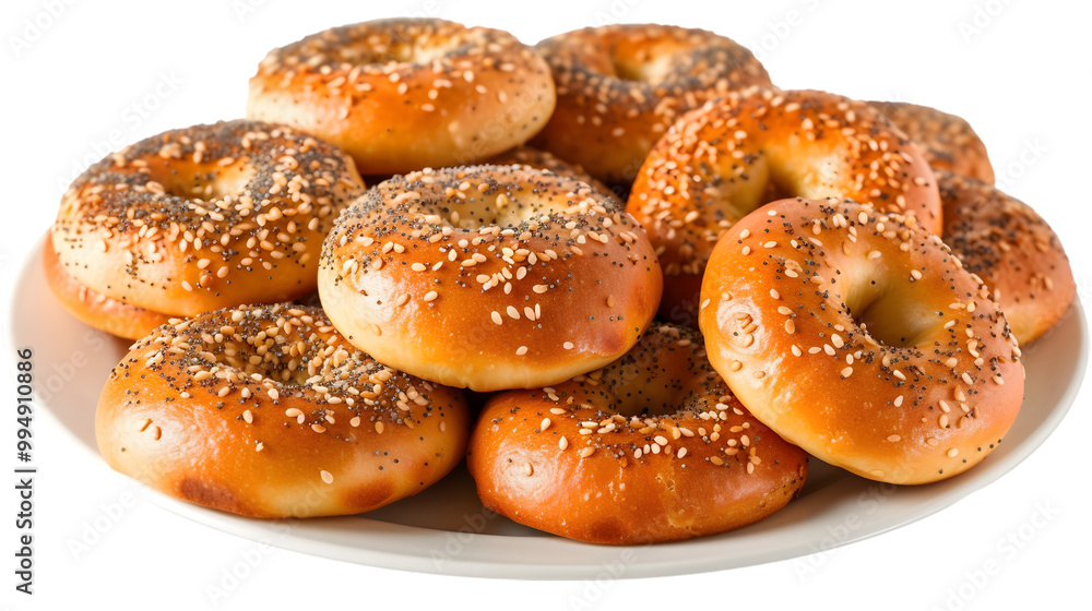 a dish of Bagels delicious isolated on transparent white background a dish of Bagels delicious isolated on transparent white background