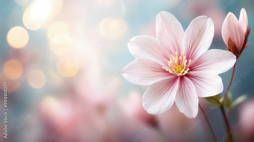 Fototapeta premium Pink daisy flower, early Spring