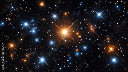 A star field background displays a dense concentration of stars scattered across the cosmos.