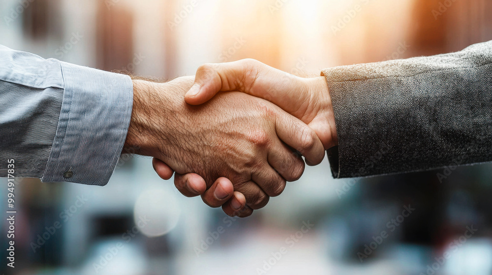 Business concept, Businessman in suits handshake on white background of office space Business concept, Businessman in suits handshake on white background of office space