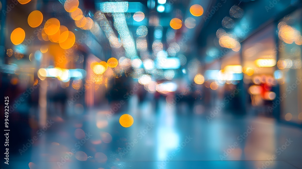 abstract blur image background of shopping mall with light bokeh and flare light bulb. abstract blur image background of shopping mall with light bokeh and flare light bulb.