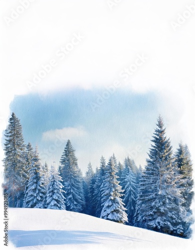 Snow-covered trees in winter