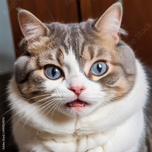 cat with cute facial expression