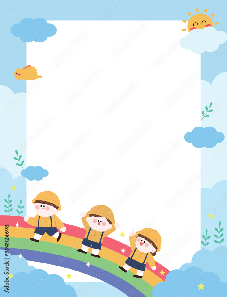 Fototapeta premium Cute kindergarten template