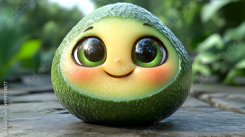 Cute Avocado with Big Eyes ...