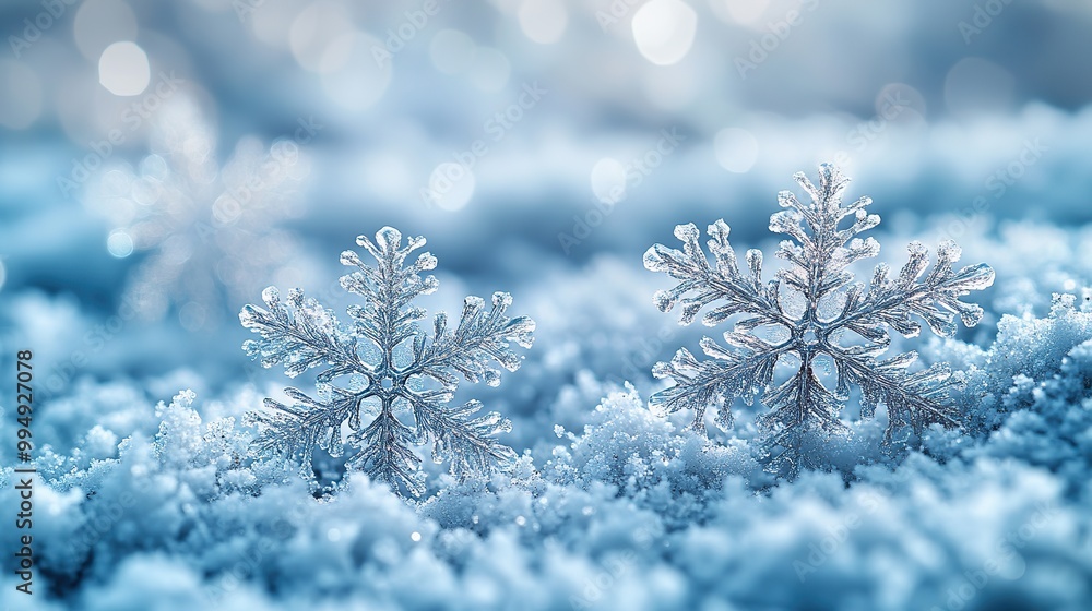 A winter snowflakes background features intricate designs, adding a touch of seasonal beauty to the scene.