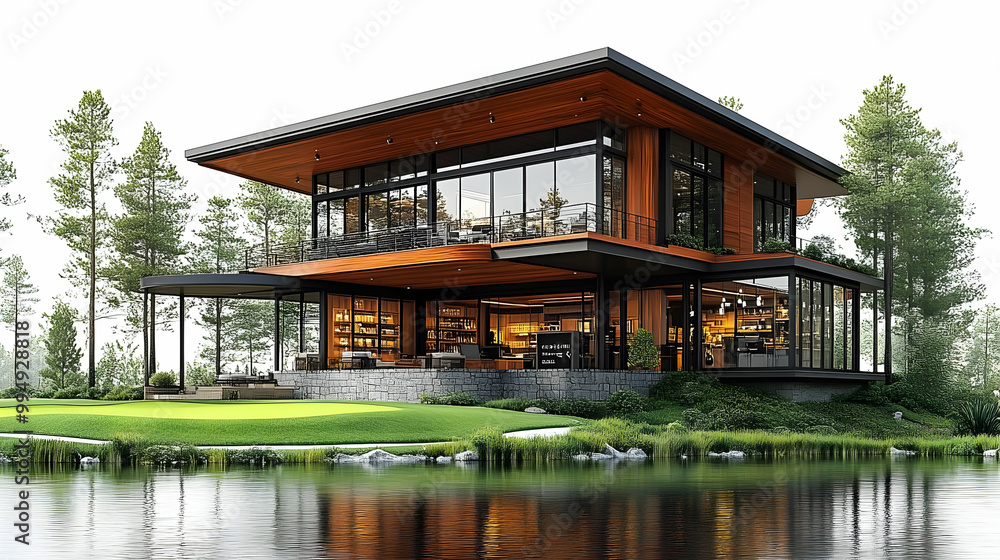 Modern Home Design with Expansive Windows & Lake Views Modern Home Design with Expansive Windows & Lake Views