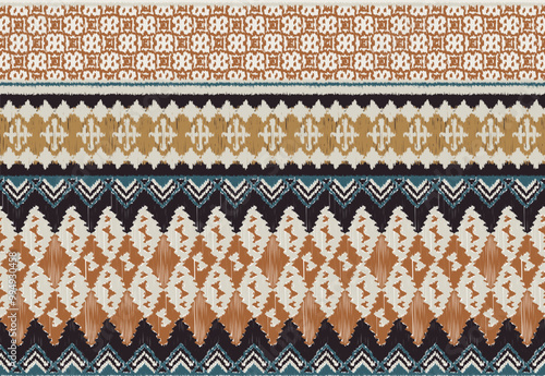 Geometric ikat style Pattern. Perfect for fabrics and decoration..