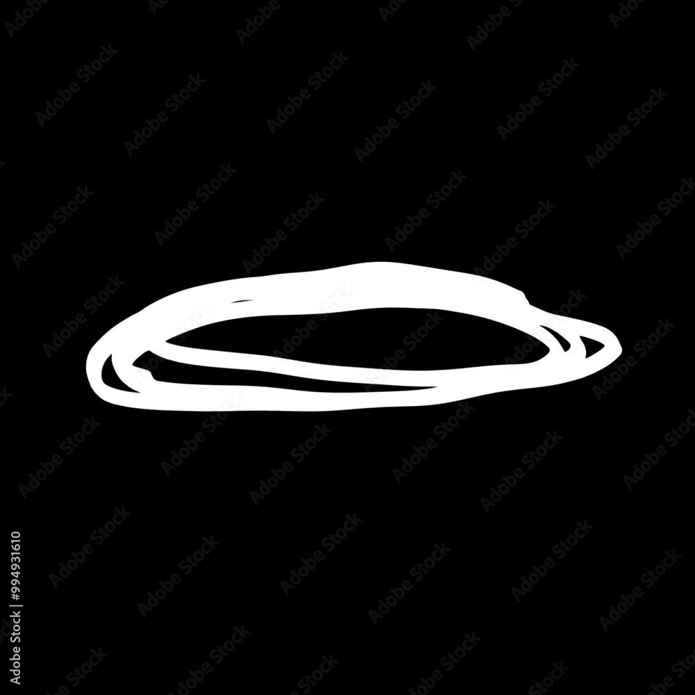 Hand-drawn white circle on a black background. Hand-drawn white circle on a black background.