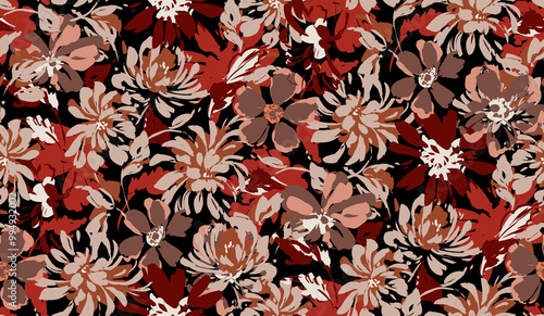 Abstract floral pattern perfect for fabrics and decoration.