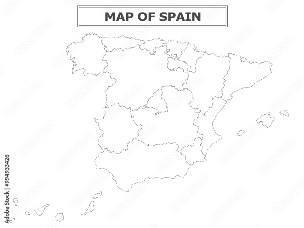 Fototapeta premium Geography Political map. Political map of country with capital, province or state capital, major cities and town.