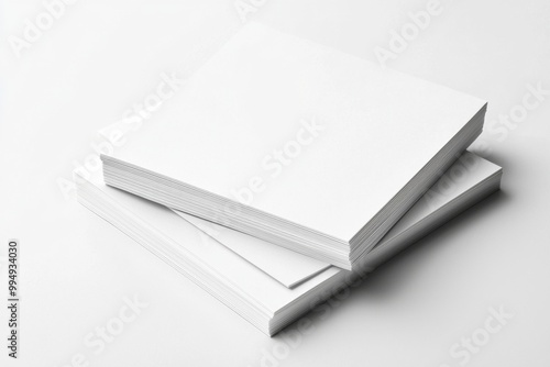 Blank A4 Stacked Paper Mockup isolated created with Generative AI