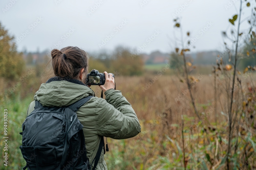 A Person Exploring A Nature Reserve, Taking Photos Of Wildlife. The Activity Fosters A Connection With The Environment A Person Exploring A Nature Reserve, Taking Photos Of Wildlife. The Activity Fosters A Connection With The Environment